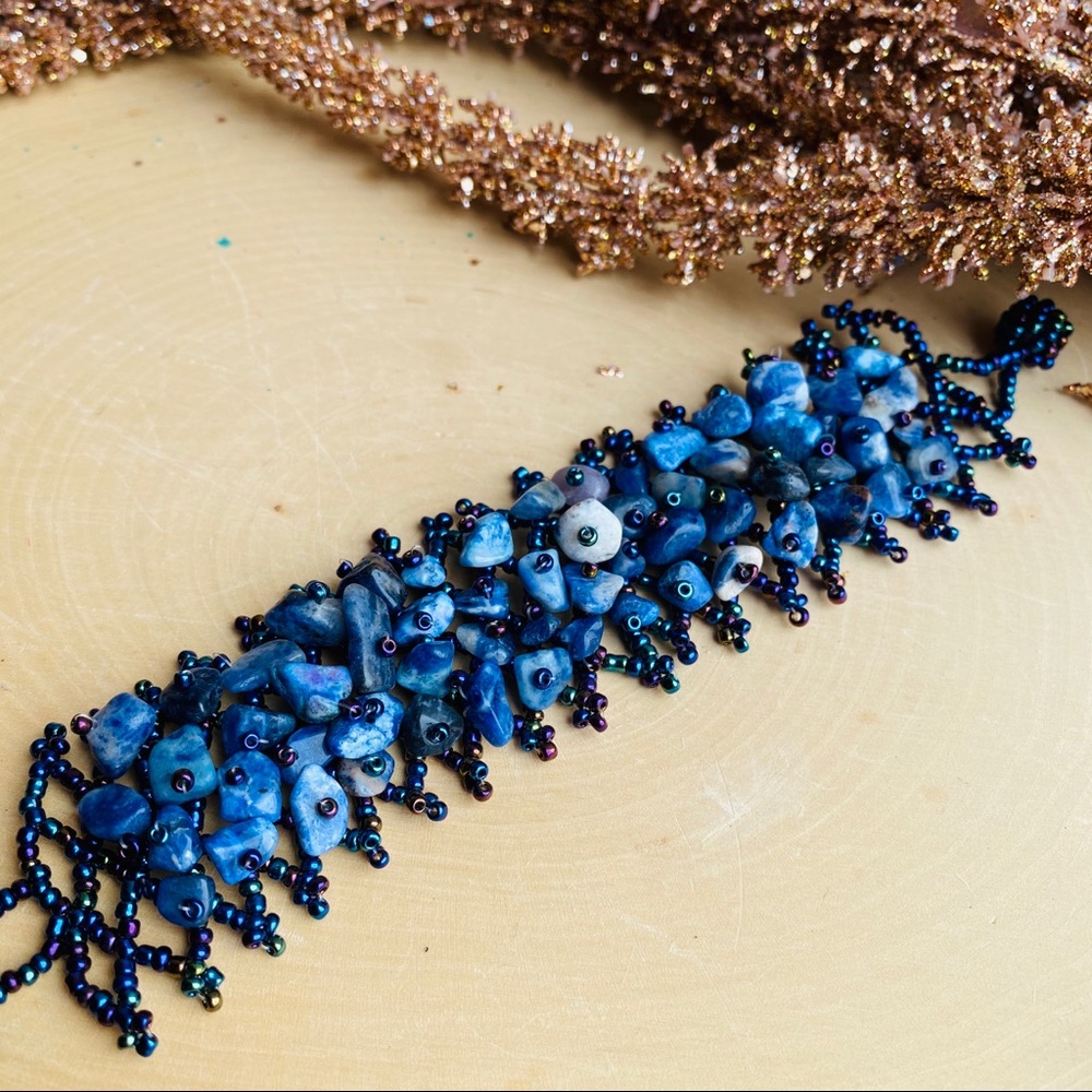Lapis Lazuli Gemstone Beaded Handmade Bracelet